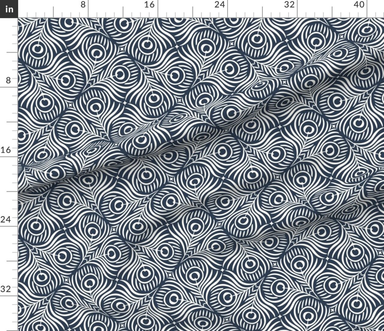 Animal Print Dark Blue Graphic Lines Minimalist Modern Abstract Custom Printed Fabric by Spoonflower Various Fabrics by the Yard or Fat Quarter